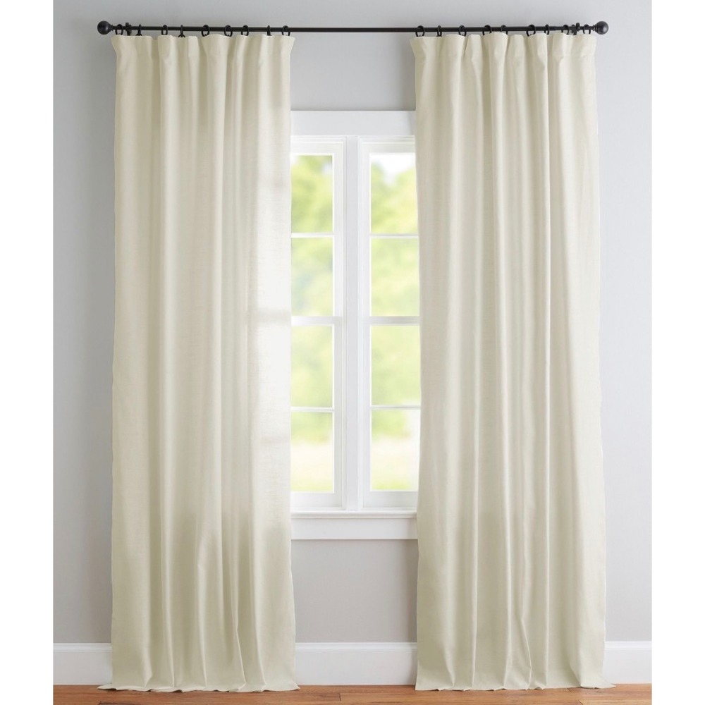Pottery Barn Emery Drape White Linen Cotton Blend 50x84 3-in-1 Pole Top Curtain - Picture 3 of 3